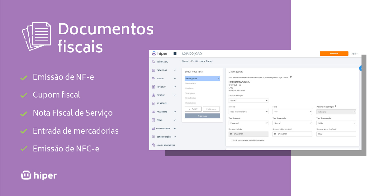 hiper documentos fiscais
